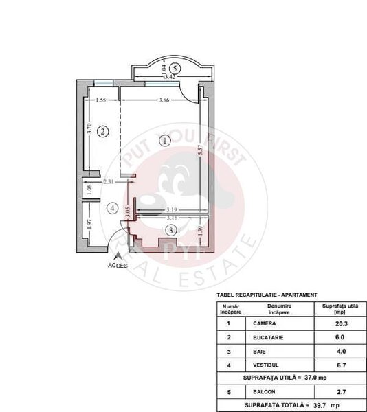 Pantelimon | Garsoniera | 37mp | Decomandata | B10563